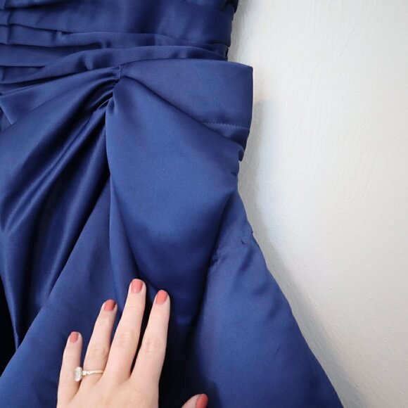 Allen Schwartz Prive Blue Puffy Strapless Party Dress Size 2 - Picture 5 of 7